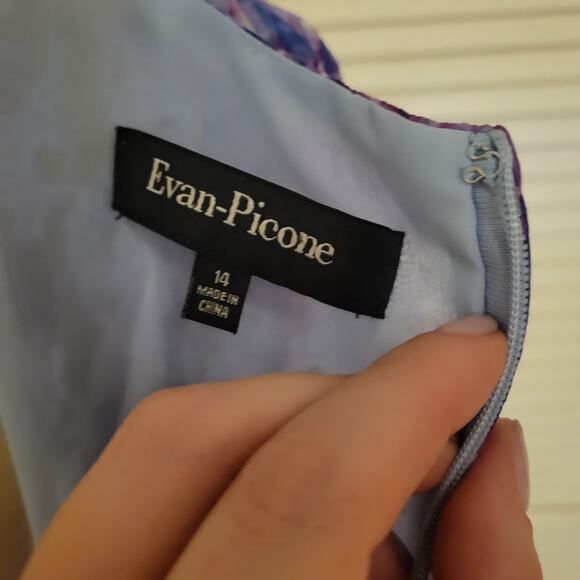 Evan Picone Purple Sleeveless Midi Fit and Flare Dress Size 14 - Picture 8 of 8